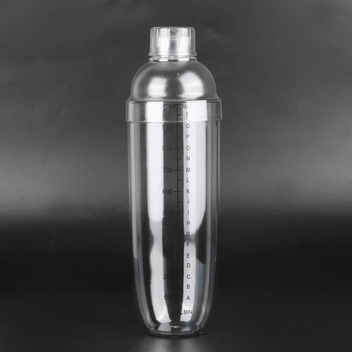 Shaker à Cocktail 700ml Transparent - Avec Balance Et Passoire, Pour Bar Maison