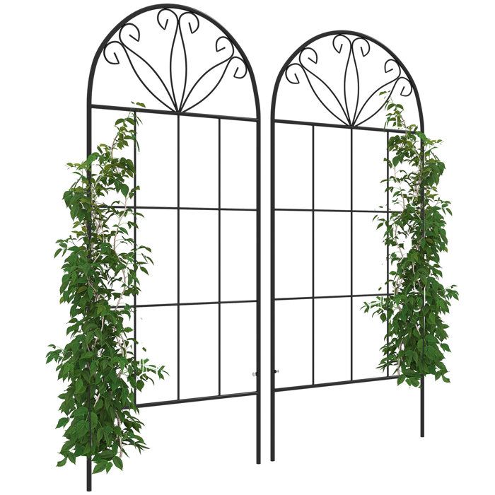 Treillis de jardin Outsunny Métal 51x1.1x120cm Noir