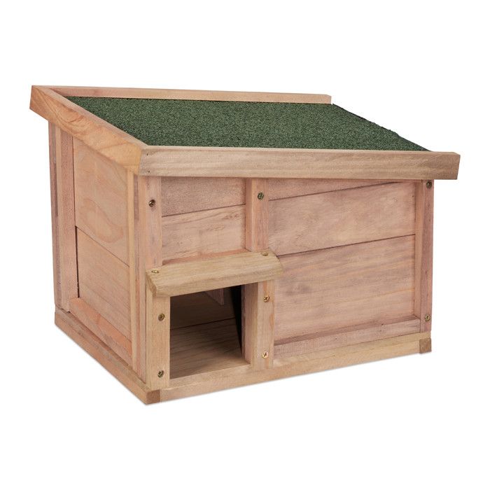 Comparer les prix de Relaxdays Abri pour hérisson avec fond 2 parties maisonnette pour jardin H x L x P : 30 x 40 x 34 cm nature