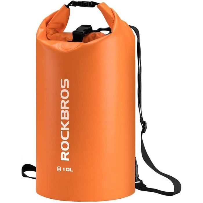 sac de plage étanche rockbros - orange - multisport - courroie réglable