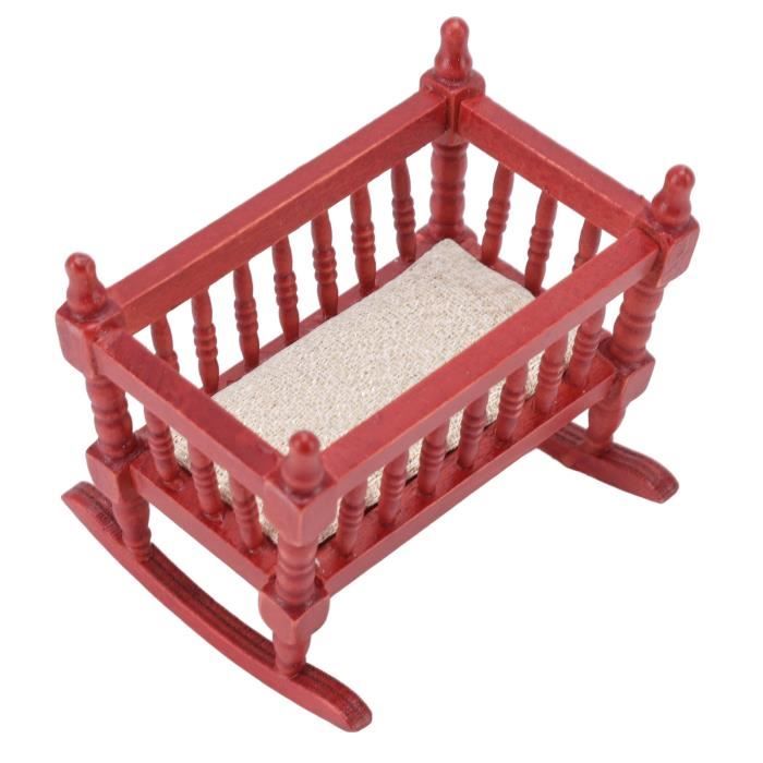 Berceau De Poupée En Bois De Bouleau - Miniature 1:12 Pour Maison De Poupée, Qualité Supérieure