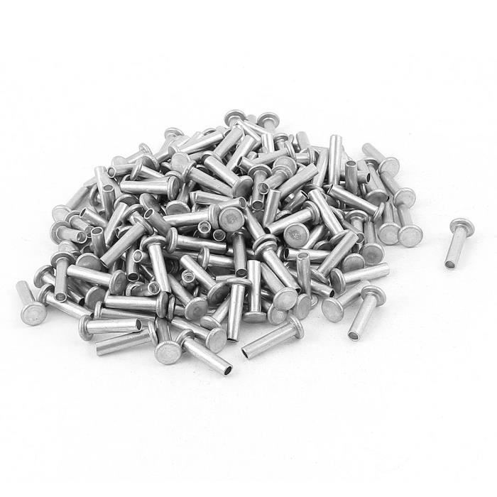 Sourcing map Lot de 100 rivets semi-tubulaires en aluminium M2 Argenté Sourcing map Lot de 100 rivets semi-tubulaires en aluminium M2 Argenté
