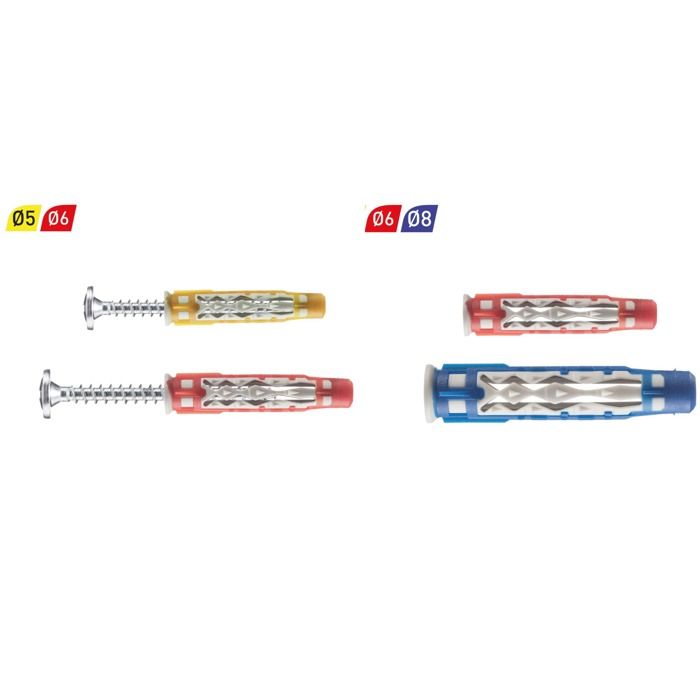 Bidon De 100 Chevilles Bi-matière COLORTECH 8x50 Avec Vis Tête