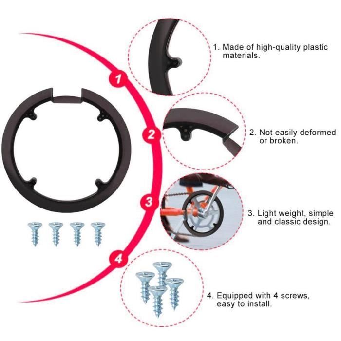 Protecteur de pédalier de VTT SURENHAP - Matière plastique durable - Noir/Blanc
