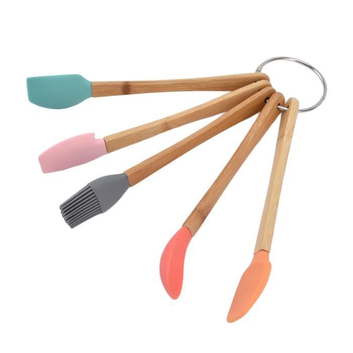 Ustensiles de cuisine - NO NAME - Set de 11 pièces - Silicone - Manche en bois - Maison
