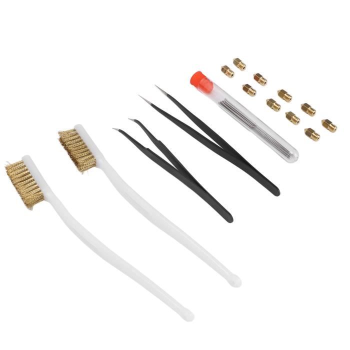 Kit De Nettoyage Pour Buse Imprimante 3D - 44 Pièces Aiguilles En Acier De 0,15 à 0,8mm + Pinces Et Brosses