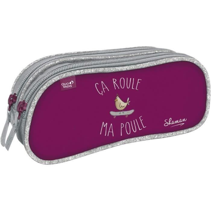 Shaman Trousse Scolaire - 2 Compartiments Pour Ranger Stylos Et Feutres