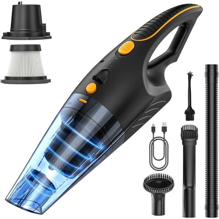 Ofottofo Aspirateur Voiture Sans Fil 15000PA Mini - 2 Vitesses, LED, USB Rechargeable - Portable Puissant