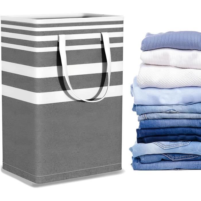 Panier à linge pliable en bambou 40x30x57cm - L'Incroyable
