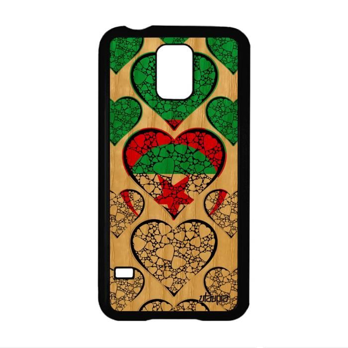 Coque Bois Samsung S5 Silicone Drapeau Algerie Algerien Jo Noir Foot Basket Case Dessin Can I Love Coupe D Afrique Coeur De Galaxy Cdiscount Telephonie