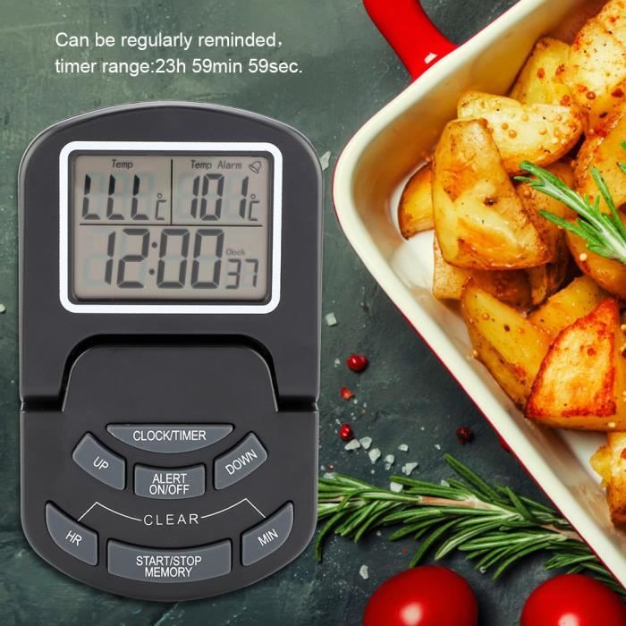 Thermomètre De Cuisine Pour BBQ - Acier Inox, Mesure Précise Des Températures De Cuisson
