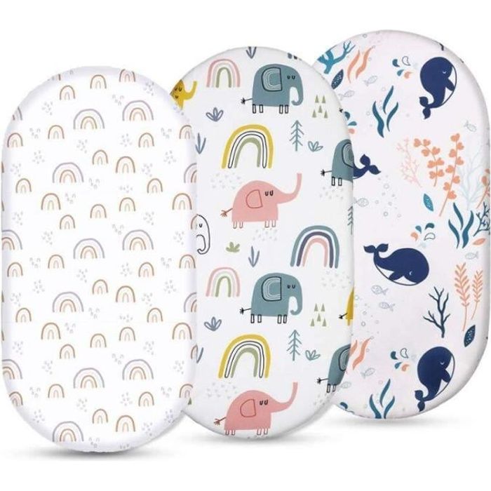 Drap Housse Bébé Jmitha 100% Coton - Set De 4 - Taille Universelle 75x33cm - Literie Bébé Douce Et Respirante
