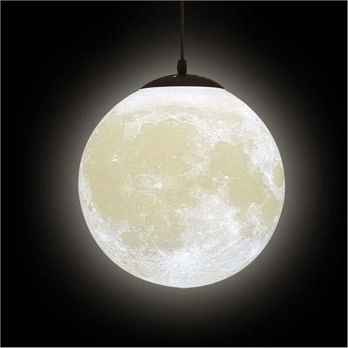 Plafonnier 3D - YYV - Lune - 20 cm - Blanc - Design Contemporain