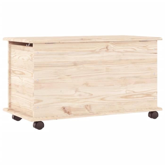 Zerodis Coffre de rangement à roulettes ALTA 73x39,5x44 cm bois de pin ...