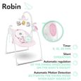 Balancelle bébé électrique Robin - LIONELO - 12 mélodies / 8 vitesses - Rose-1
