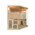 Sauna Traditionnel Finlandais d'angle 4/5 places vitré Gamme prestige IMATRA-1