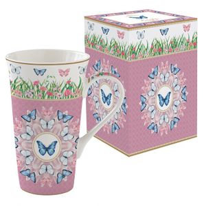 2 Tasses à Café 10cl + Soucoupes Acacia - Porcelaine Motif Sakura - Easy Life