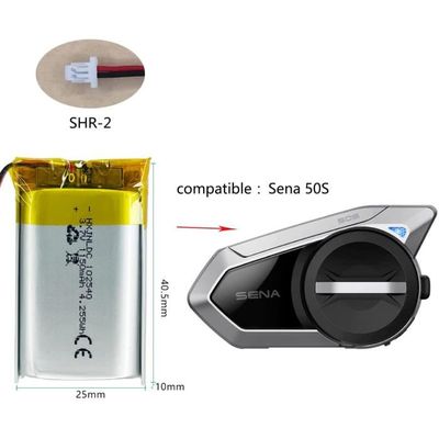 DC 3,7v 1150mah 102540 Batterie au Lithium polymère Rechargeable pour Sena  50s Motorcycle Bluetooth Headset interphone Battery Replacement