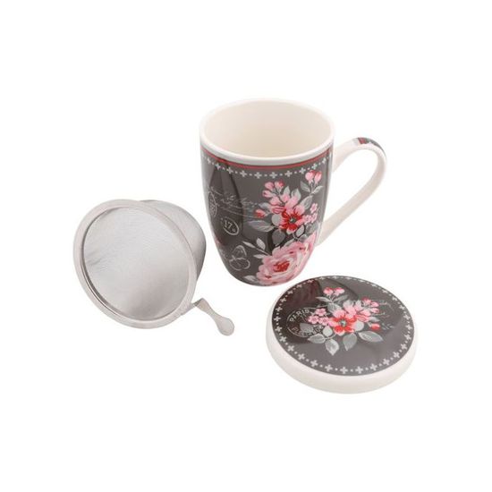 Lot De 2 Tasses à Thé En Verre Borosilicate 500 Ml - Avec Infuseur Et Couvercle, Passe Au Micro-ondes Et Lave-vaisselle