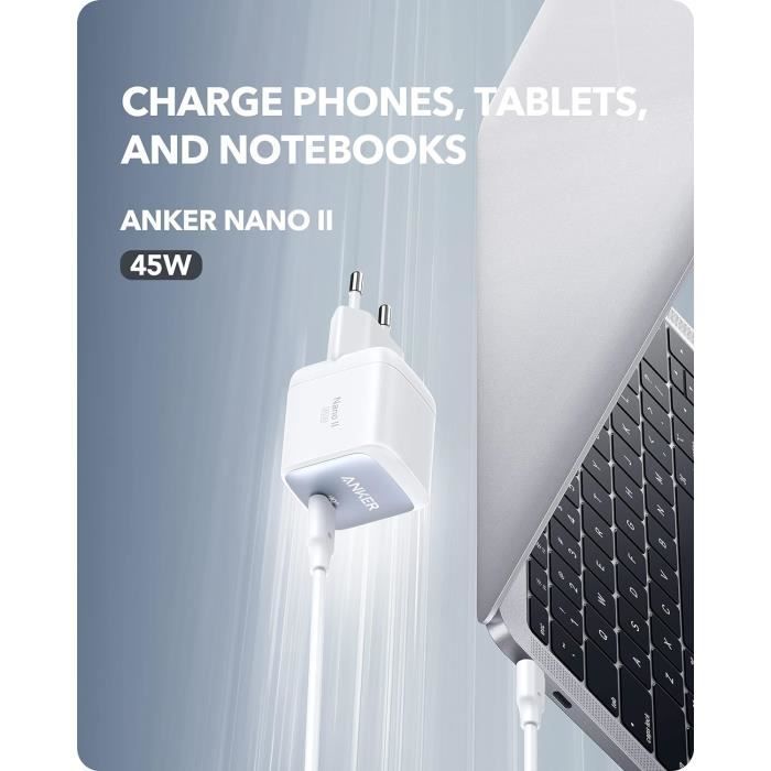 Anker Nano II 65W Drei Port GaN Ladegerät für iPhone & Laptop