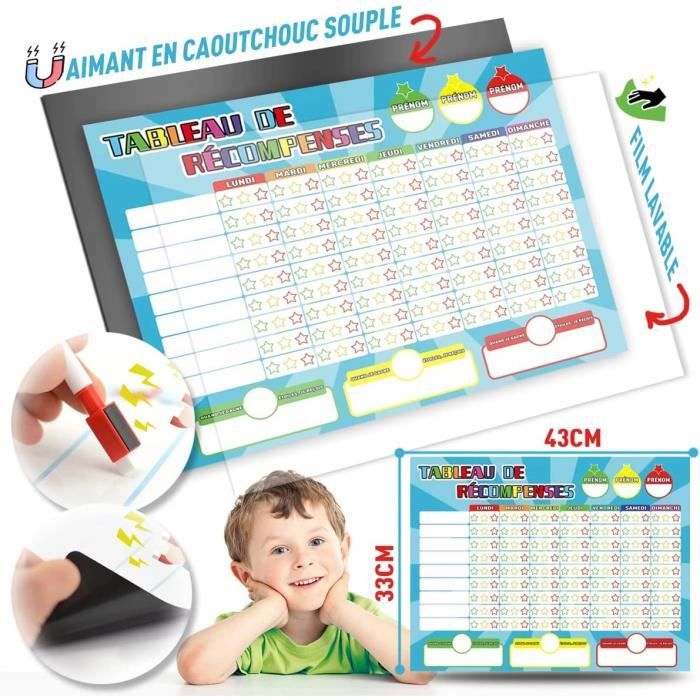 Tableau Magnétique de Motivation pour Bon Comportement avec Taches en ...