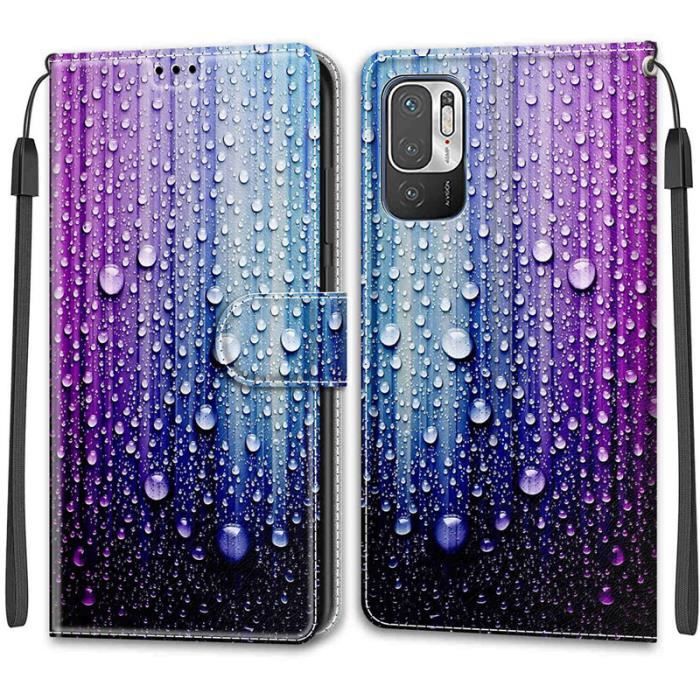YukeTop Coque pour Xiaomi Poco M3 Pro 5G, étui à rabat intelligent avec