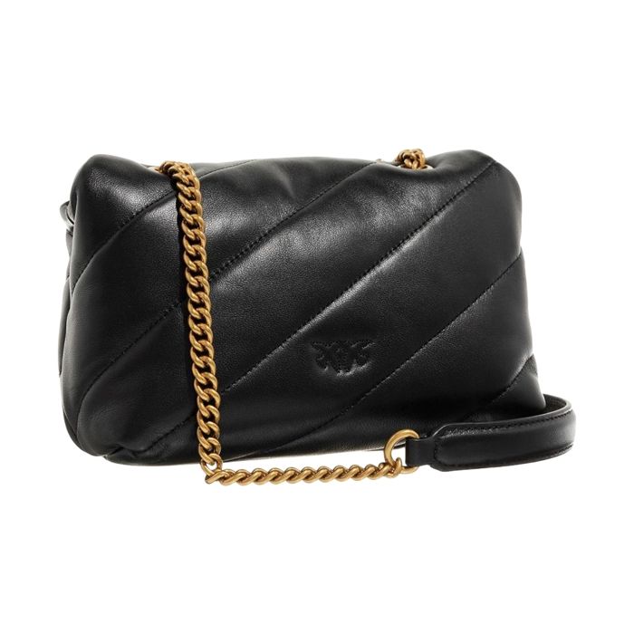 Sac à bandoulière PINKO Love Cuir Noir Bride à bouton