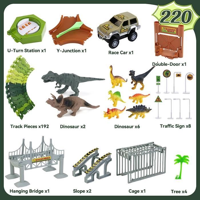 Circuit Enfant Jeux Circuit Voiture Jouet avec Dinosaure Accessoires Circuit Enfant Jeux Circuit Voiture Jouet avec Dinosaure Accessoires