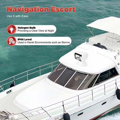 Projecteur Marin Télécommandé 12V 100W - Rotation 360° - Pour Bateau, Yacht - Portée 800m