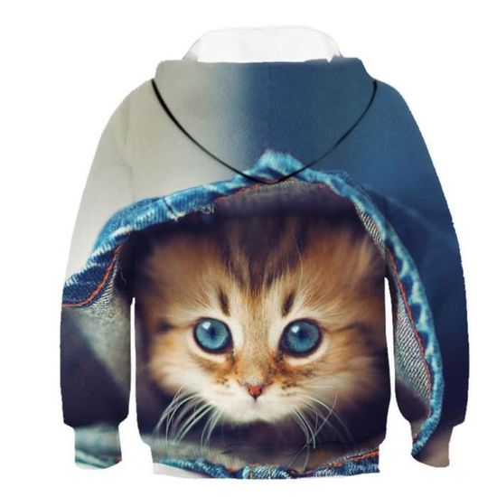 Yinanstore Sweat à Capuche Pour Animaux Grande Poche Automne Hiver Décontracté Chat Chien Pull Pour Camping Voyage Randonnée Rue, TTTG