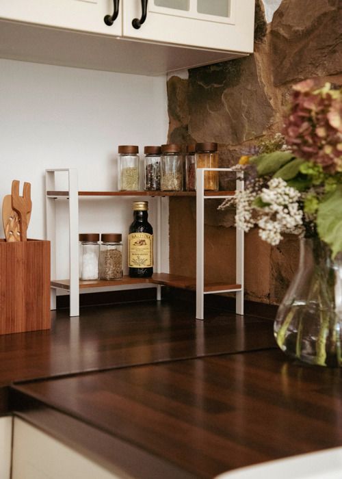 Étagère à épices De Cuisine à 2 Niveaux, Peu Encombrante, Sur Pied, 35