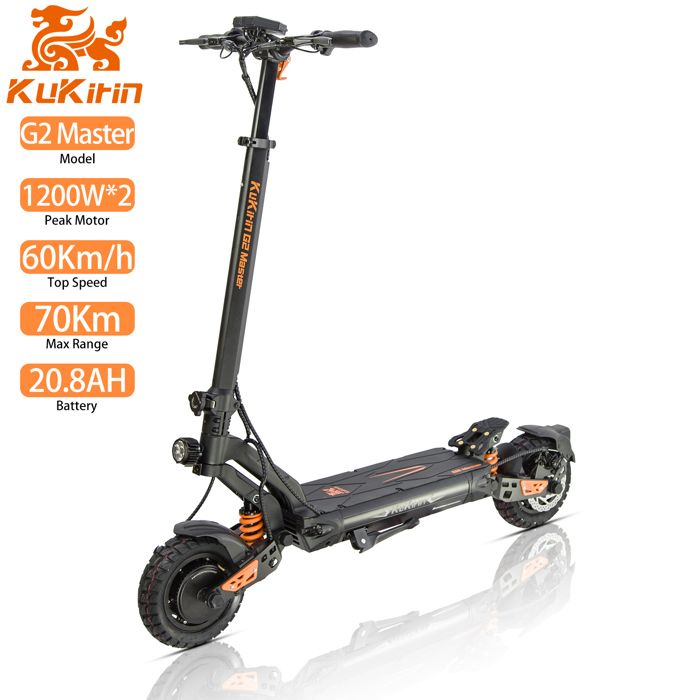 Trottinette Électrique KUKIRIN G2 Master 2x1000W - Batterie 52V 20.8Ah, 70km Autonomie, Tout-Terrain Adulte