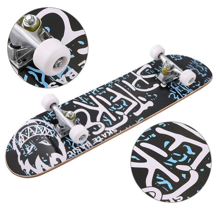 Skateboards à doigts avec mini alliage professionnel, terrasse complète en  érable en bois et boîte, soulage le stress, cadeaux pour enfants, noir