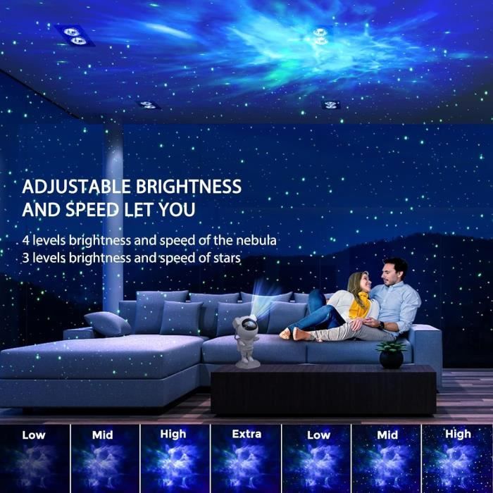 Lampe projecteur de galaxie AC1 ciel étoilé veilleuse décorative  d'astronaute blanc - Achat & prix