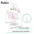 Balancelle bébé électrique Robin - LIONELO - 12 mélodies / 8 vitesses - Rose-3