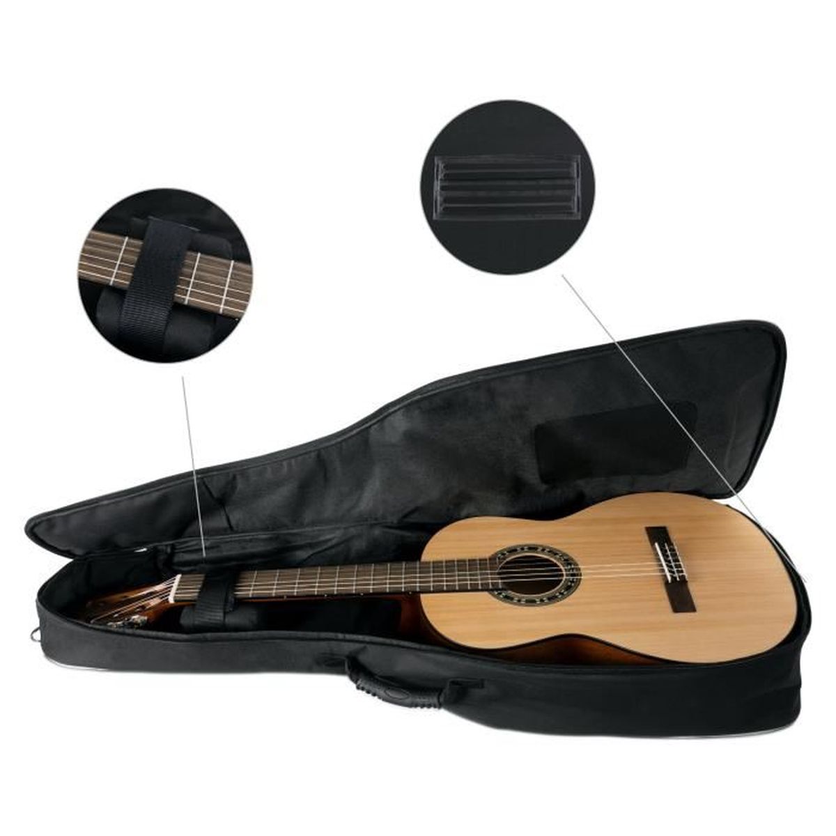 Yamaha C40MII Guitare Classique Nature Mat – Guitare traditionnelle 4/4 –  Guitare classique d'étude & CAHAYA Housse pour Guitare Gig Bag Oxford  Housse