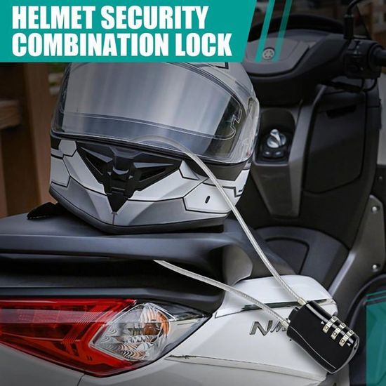 Cadenas à Câble Rétractable 51 Cm, Câble Acier Cadenas Avec Combinaison Numérique, Cadenas De Sécurité Pour Moto Vélo Snowboard Skis Valises | Leroy Merlin