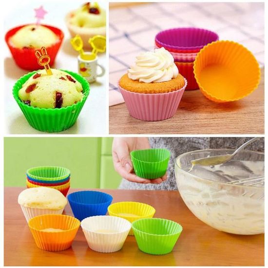 Moule Muffins Silicone - Lot de 24 Moules à Cupcakes Moule Cupcake Silicone  - Moules à Muffin Moules de Cuisson en Silicone Réutilisables pour Cupcake  Gâteau Décoration (Set A) : : Cuisine et Maison