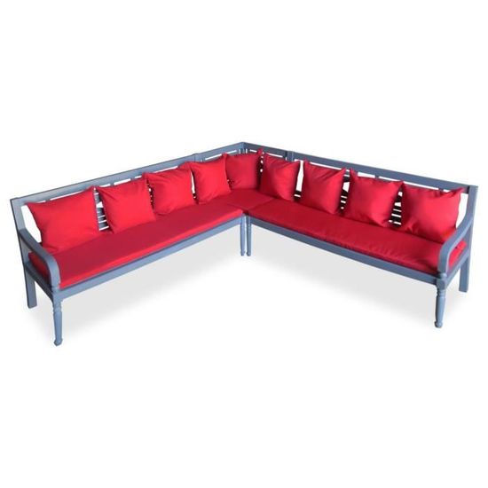 haute qualite jeu de canape d angle d exterieur et table 16 pcs bois d acacia cdiscount jardin
