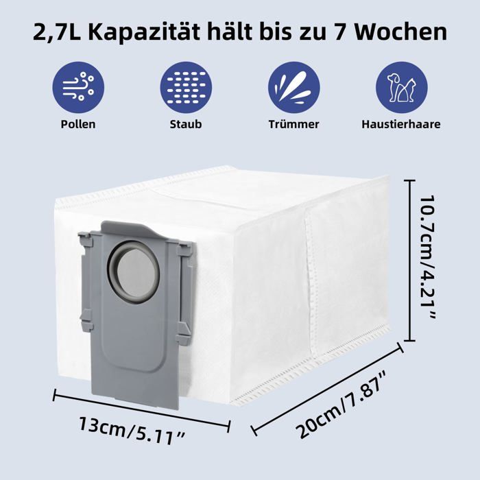 Sacs d'aspirateur pour Roborock Saros 10r/Q Reco/Qrevo Pro/Qrevo
