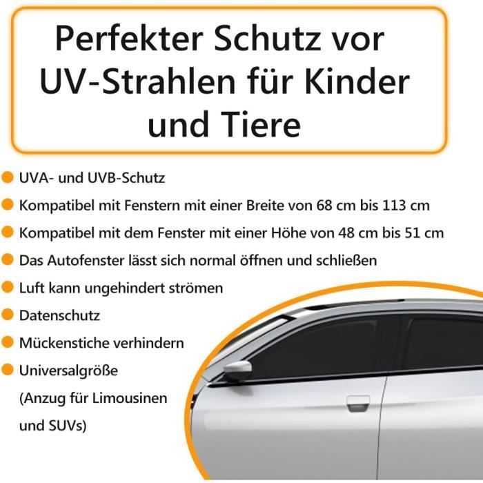 Lot de 2 pare-soleil universels pour voiture - Avec protection UV -  Pare-soleil - Extensible - Pour fenêtre de voiture - Pour (W) - Cdiscount  Puériculture & Eveil bébé