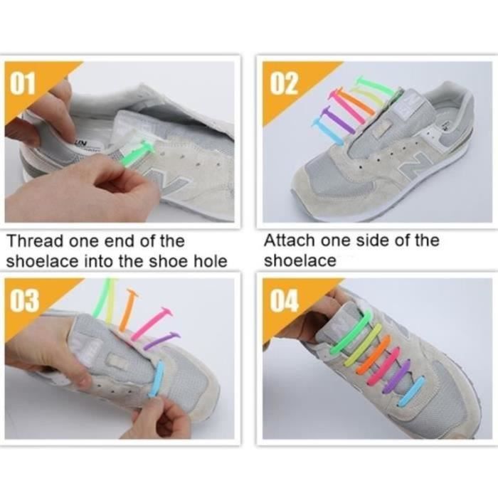 LACET DE CHAUSSURE adulte Noir 5 set 80 pi?�ces Lacets en silicone lh0916adlshoela05 - Cdiscount 