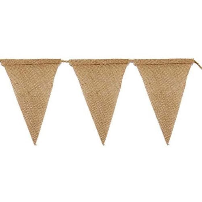 Guirlande Bannière En Jute Fanion Toile De Jute Banderole