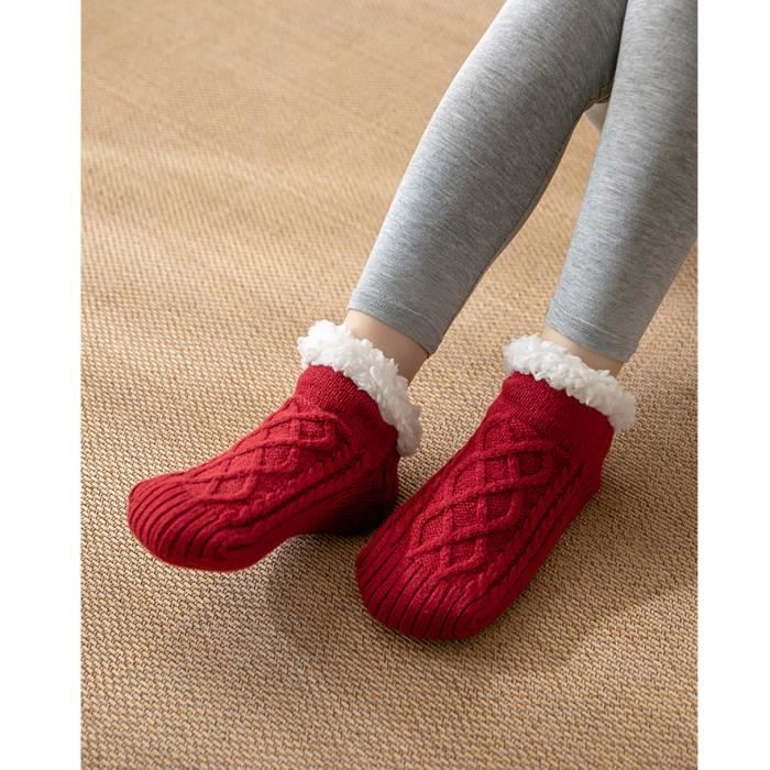 Wsnld Chaussettes de Sol Chaussettes Chaudes épaisses pour la Maison  d'hiver : : Mode