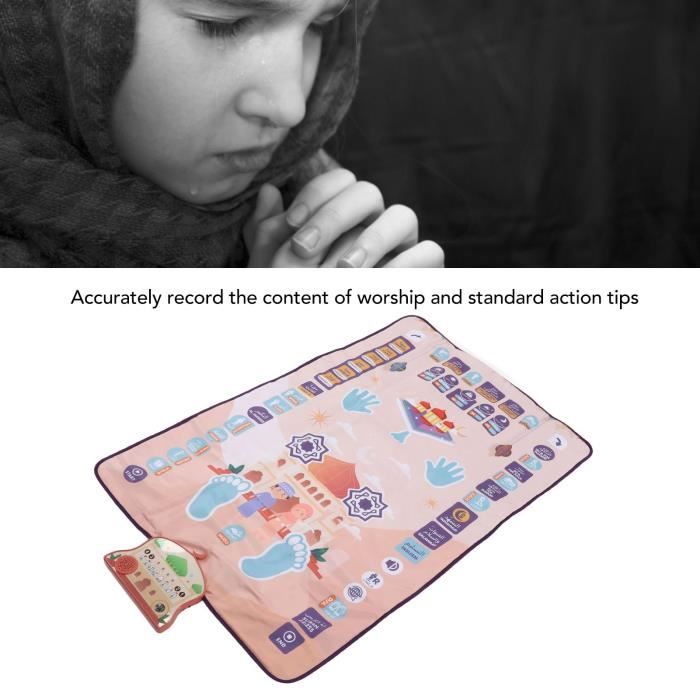 Tapis de prière coran Azan cloche cloche de prière boussole musulman Islam enfants  enfants vert bleu coton tapis France - Cdiscount Maison