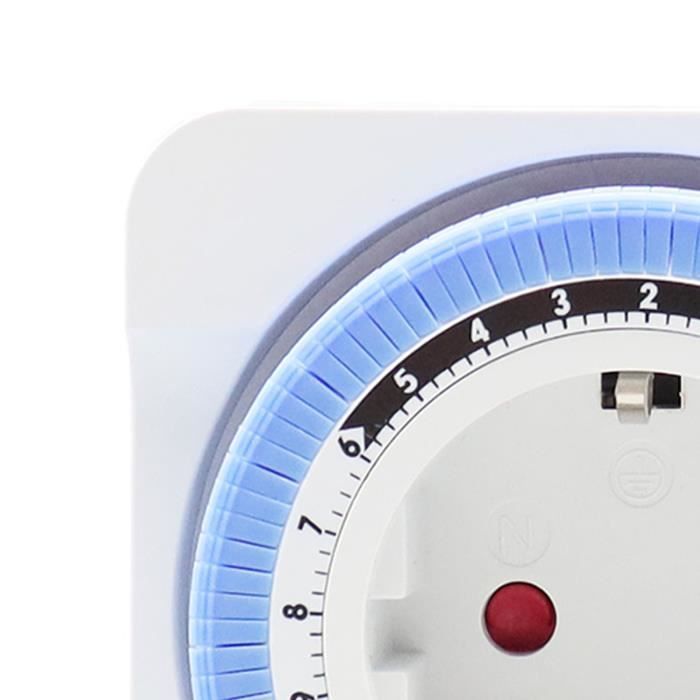 Minuterie Mécanique Clear Power - 2 Prises, Programme 24h - Pour Intérieur/extérieur (Cordon 6 Pieds)