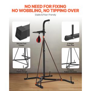 Support Mural Réglable Pour Sac De Frappe – Bidirectionnel Pliable 800 Lbs Pour Home Gym & Muay Thai