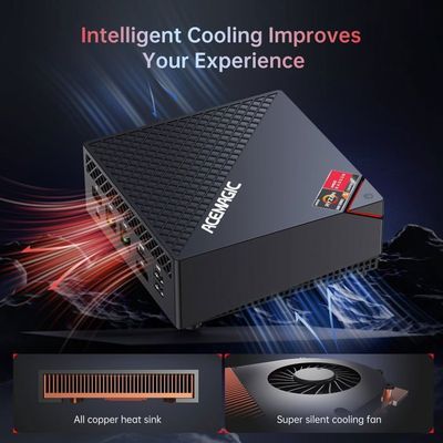 NiPoGi Mini PC, AMD Ryzen 7 5800U (8C/16T, jusqu'à 4.4 GHz