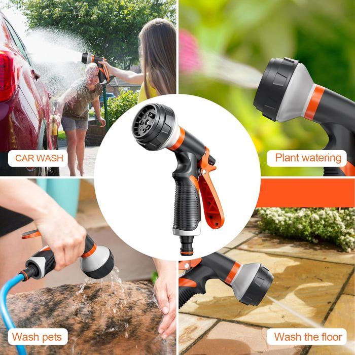 Pistolet D'arrosage Jardin Tuyau Pistolet D'arrosage 8 Modes - Jardin