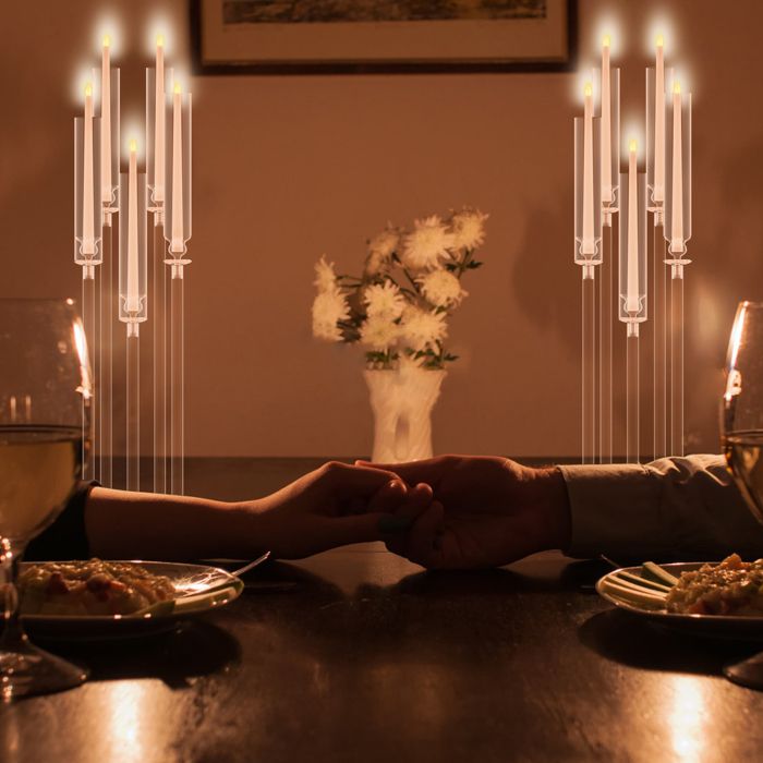 Bougeoirs Romantiques Dîner Lot 9 Bougeoirs Noirs UCAMP - Chandeliers Métal Hauteurs 23,28,33cm Pour Mariage, Noël, Décoration Décoration Bougies Romantique